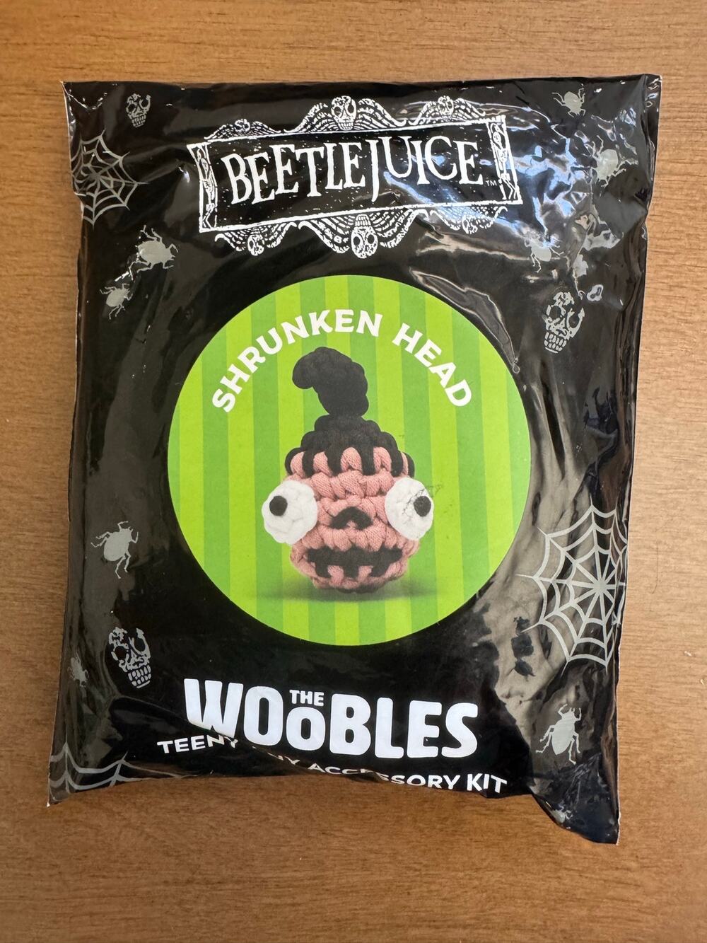 *Sealed* Woobles Beetlejuice Tiny Shrunken Head Halloween Crochet Accessory Kit